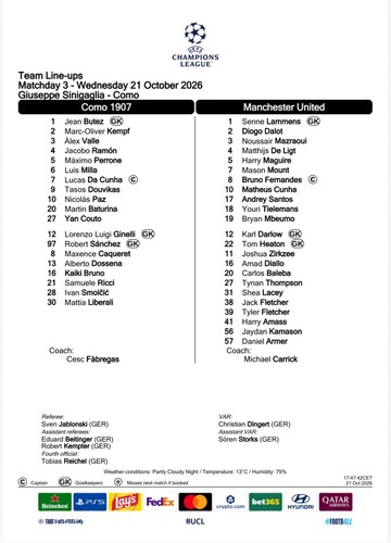 Como man utd team - como, fc