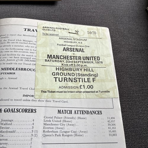 1978 arsenal man utd - arsenal, plus