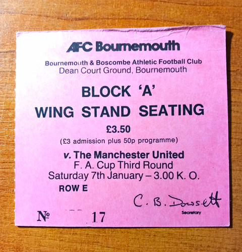 Ticket bournemouth man utd - ticket,